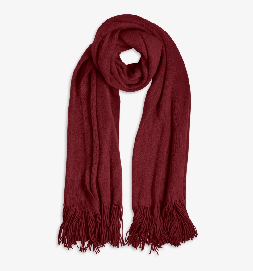 Scarf With Fringes Red - Scarf, transparent png #1666409