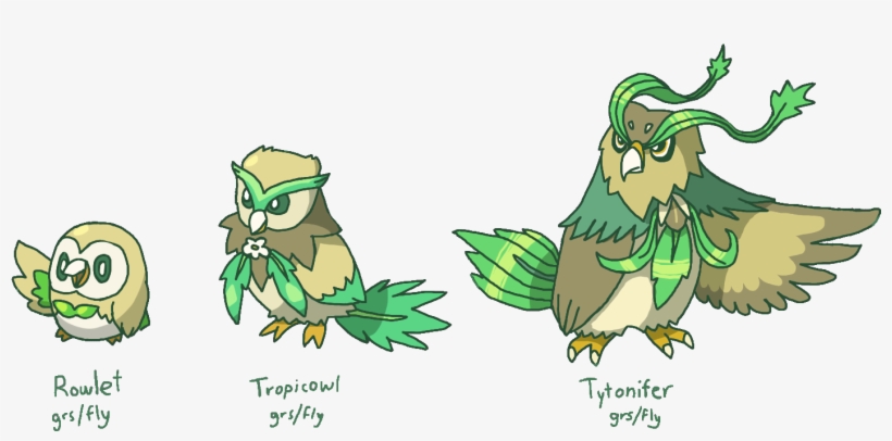01 Rowlet Tropicowl Tytonifer - Decidueye Animal, transparent png #1667165