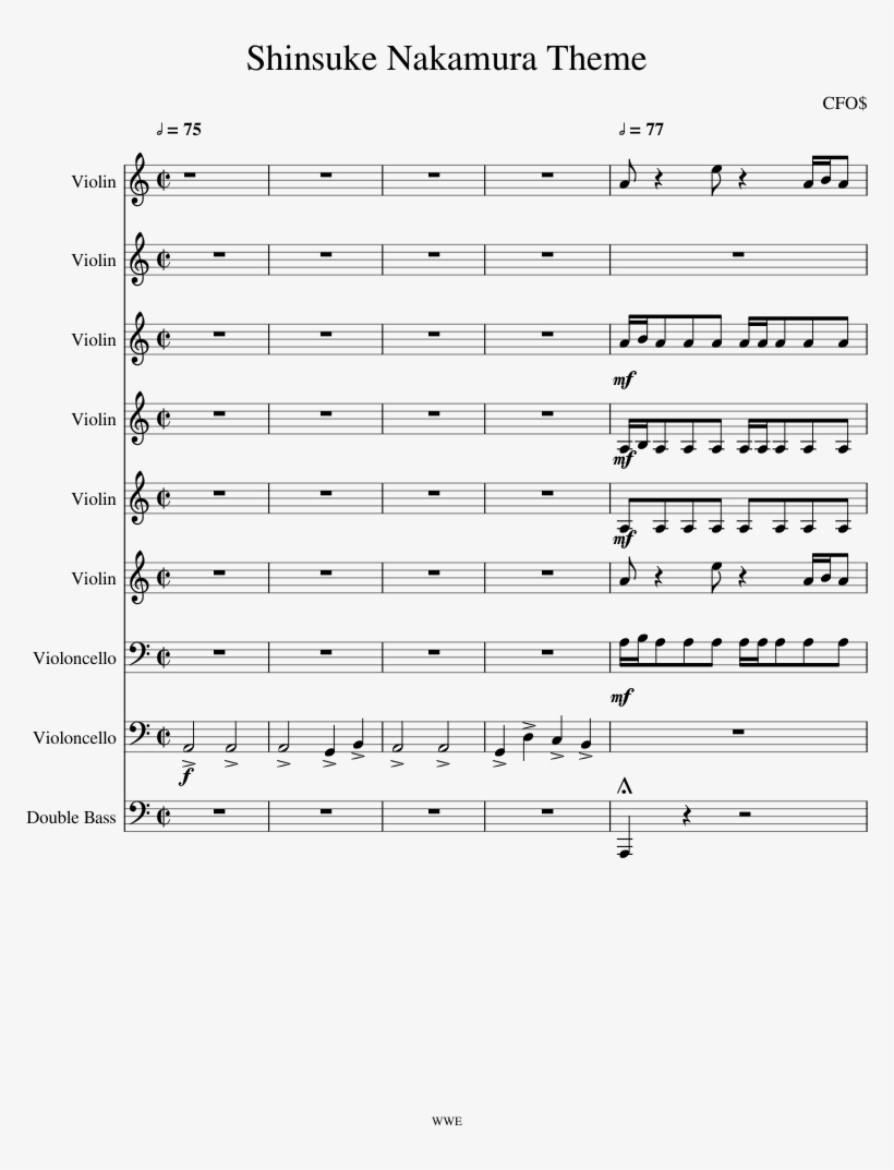 Shinsuke Nakamura Theme Sheet Music Composed By Cfo$ - Outset Island, transparent png #1667560