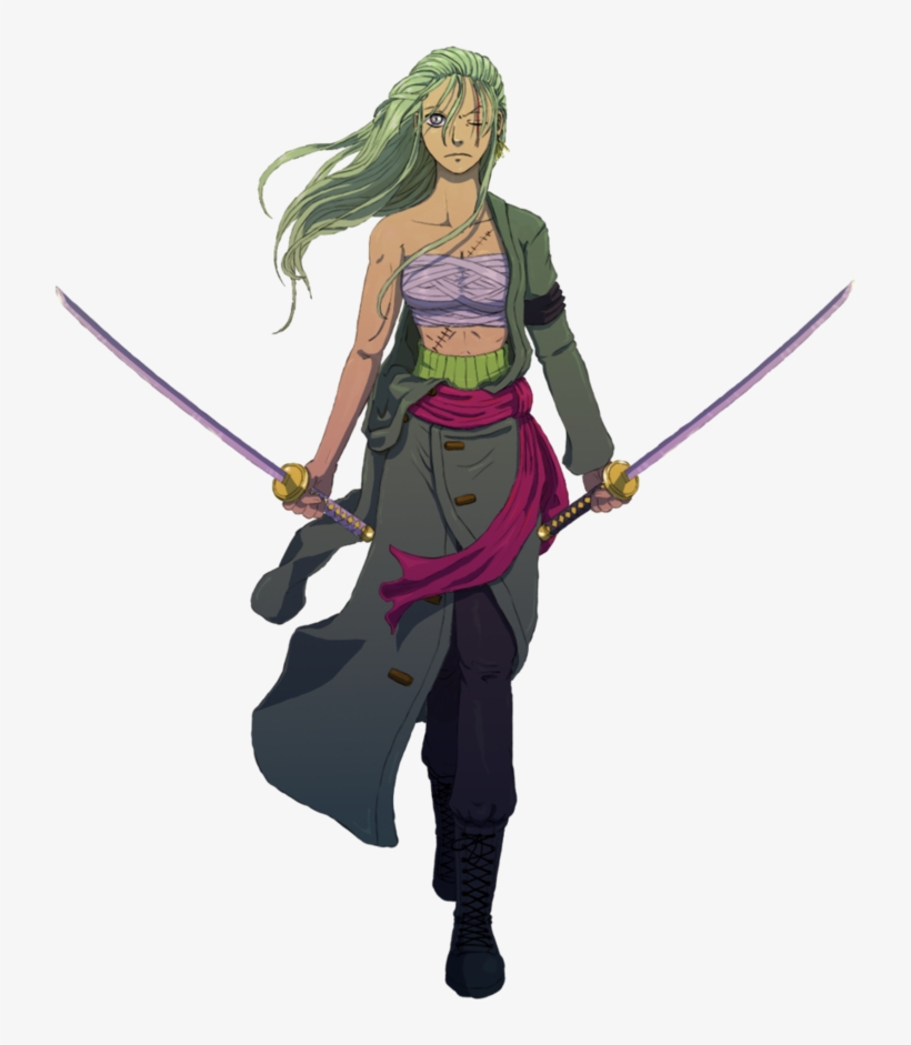 Roronoa The Team Mugiwara - One Piece Roronoa Zoro Ii Green Full Set  Cosplay Costume - Free Transparent PNG Download - PNGkey