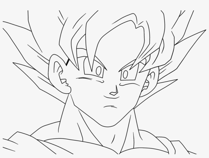 Along With His Journey To Looking For Dragon Ball, - Goku Line Drawing, transparent png #1667851