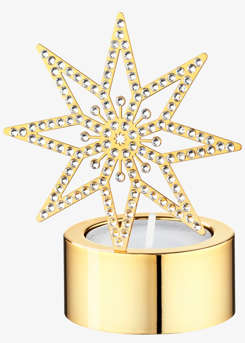 Swarovski Christmas Tea Light Golden Star - Swarovski Collectible, Star Tea Light - Gold, transparent png #1668295