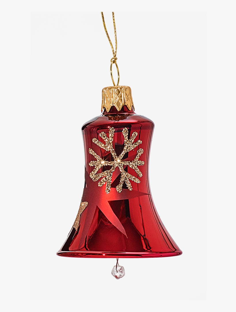 Bell Red With Golden Stars And Flakes - Red, transparent png #1668395