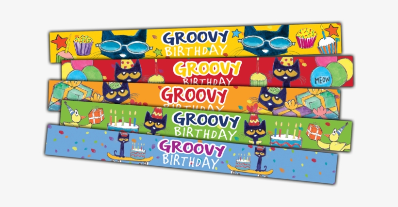 Pete The Cat Groovy Birthday Slap Bracelets, transparent png #1668794