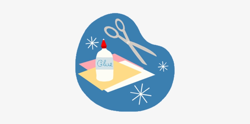 Clipart Image Depicting Glue Scissors Paper - Scissors And Glue Clipart, transparent png #1668951