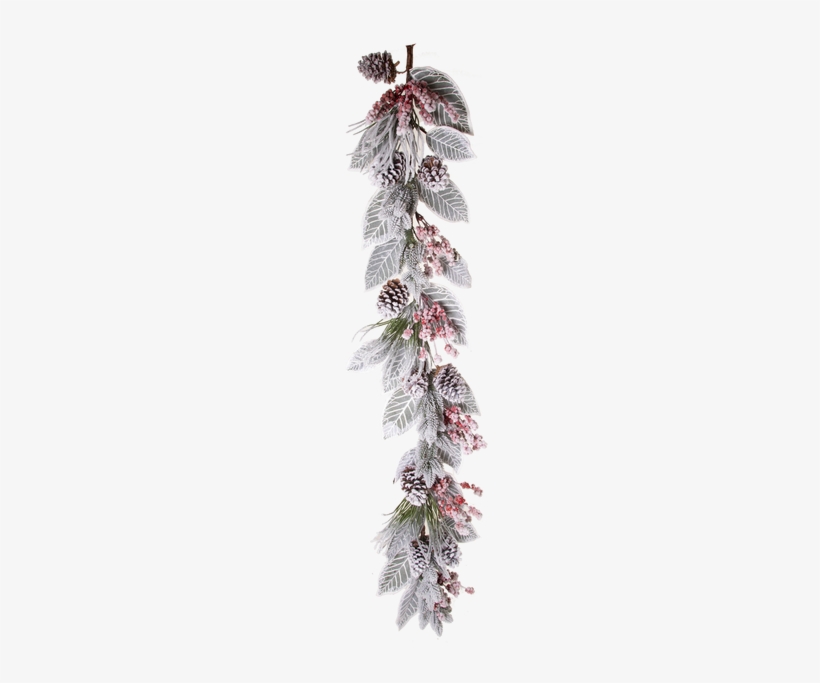 Snow Berry Cone Pine Magnolia Leaf Garland 60" - Trees N Trends, transparent png #1669061