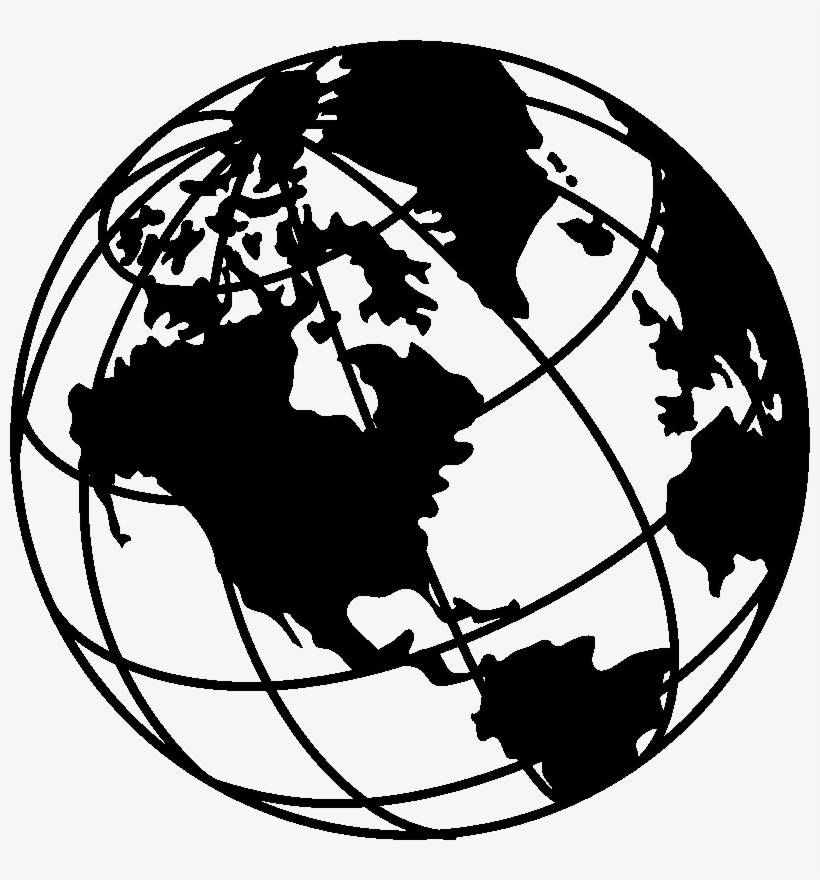 Sticker Desing Globe Terrestre - Earth Black And White Png, transparent png #1670434