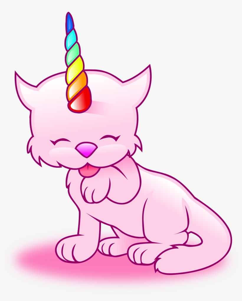 Rainbow Unicorn Horn Png - Unicorn Cat Clipart, transparent png #1670688