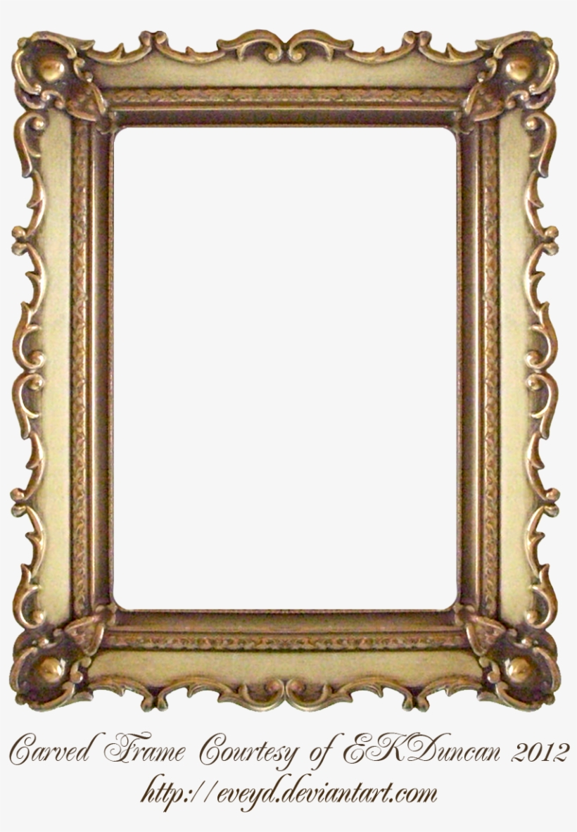 Carved Gold Frame By Ekduncan By Eveyd - Vintage Gold Frames Png, transparent png #1670764