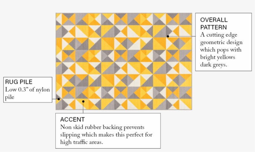 Vector Yellow Geometric Non Slip Washable Rug - Yellow Indoor Rugs By Well Woven - Yellow Geometric, transparent png #1670999