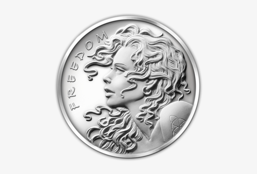 Freedom Girl One Ounce Silver Round - Gold Round Freedom Girl, transparent png #1671842