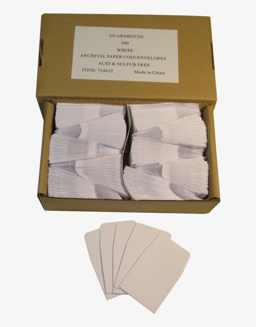 Archival Paper Coin Envelope, White Coin Envelopes Free Transparent