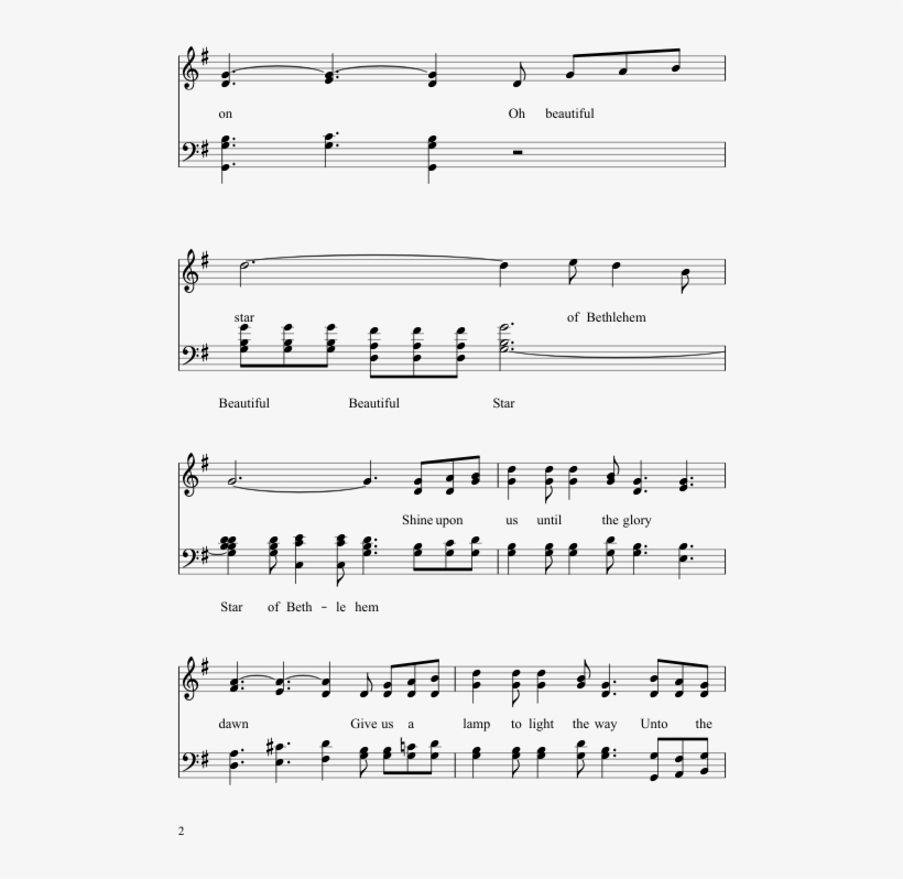O Beautiful Star Of Bethlehem Sheet Music Composed - Sheet Music, transparent png #1672181