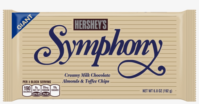Hershey's, Giant Symphony Milk Chocolate With Almonds - Hershey Symphony Bar, transparent png #1672666