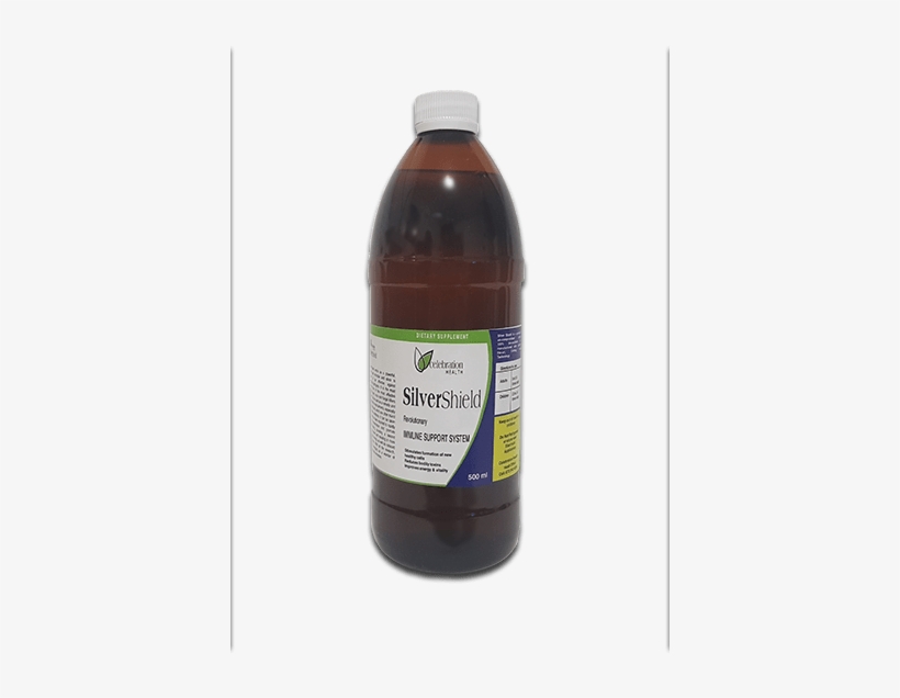 Silver Shield - Glass Bottle, transparent png #1672695