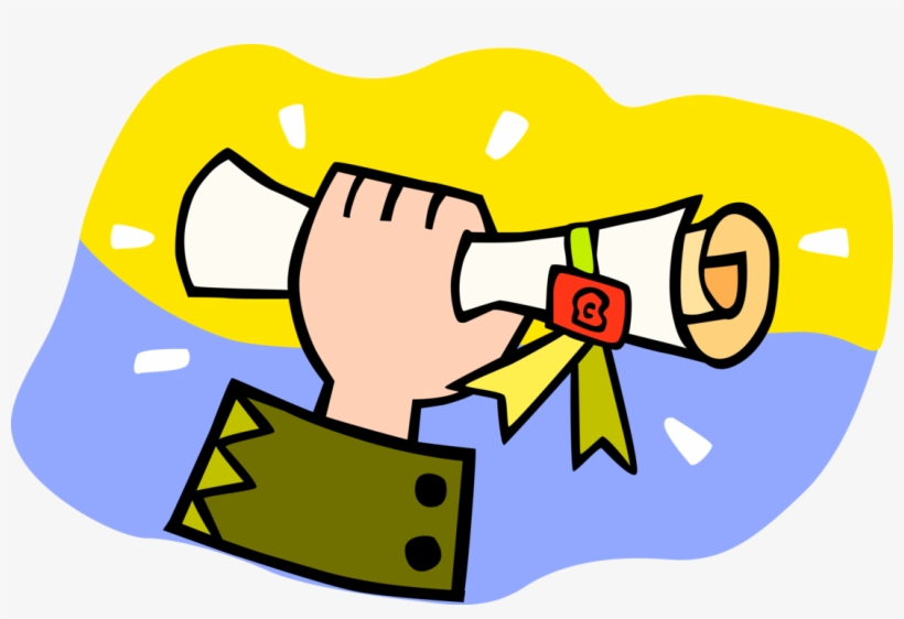 Vector Illustration Of School, College Or University - Diploma, transparent png #1672883