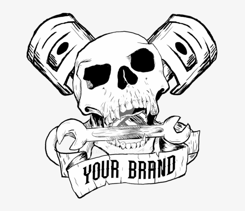 Piston Drawing At Getdrawings - Skull And Piston Png, transparent png #1673182