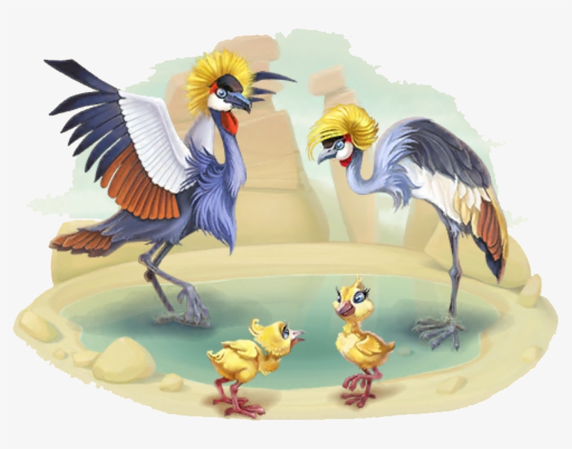 Black Crowned Crane Family - Wiki, transparent png #1673346