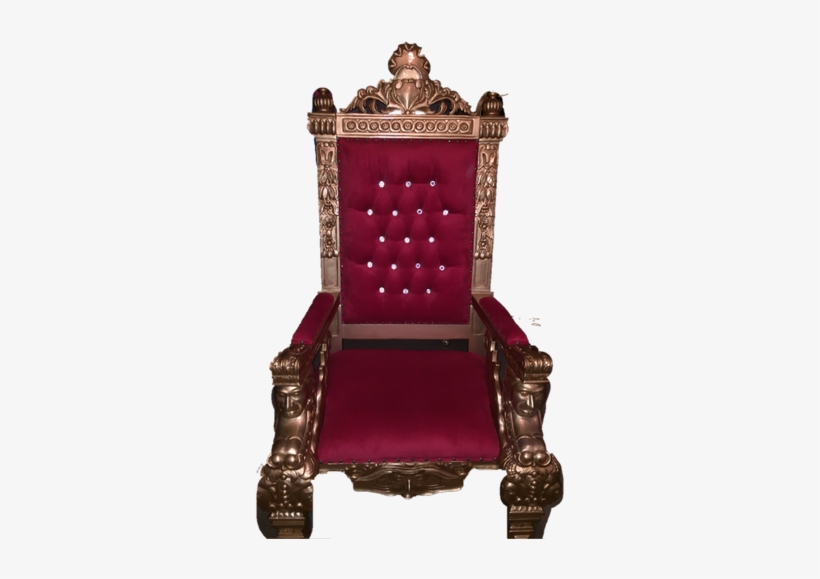 Royal Red Velvet Throne Chair - Throne, transparent png #1673960