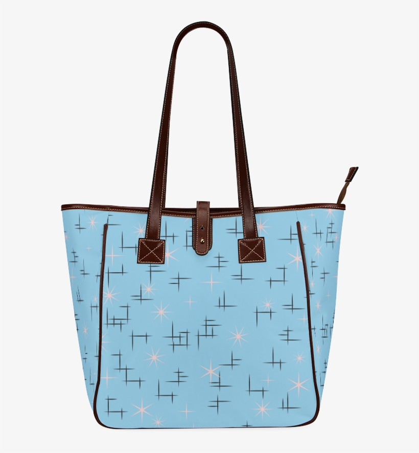 Abstract Lines And Pink Stars On Baby Blue Retro Classic - Interestprint Custom Tote Bags Camo Turquoise Camouflage, transparent png #1675298