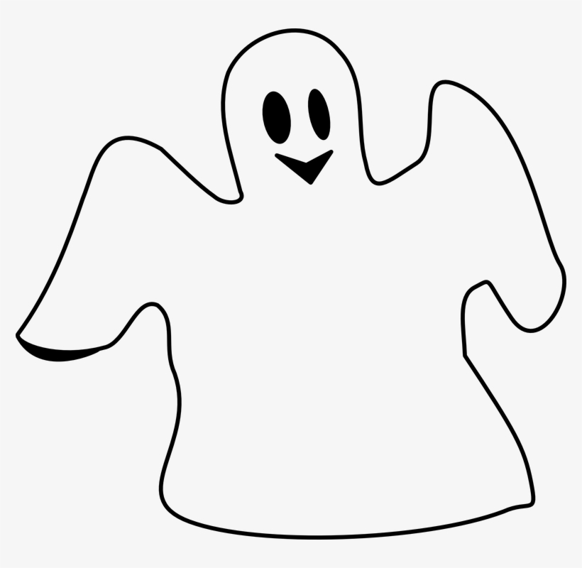 Ghost Spooking Spooky - Ghost Black And White Clipart, transparent png #1675641