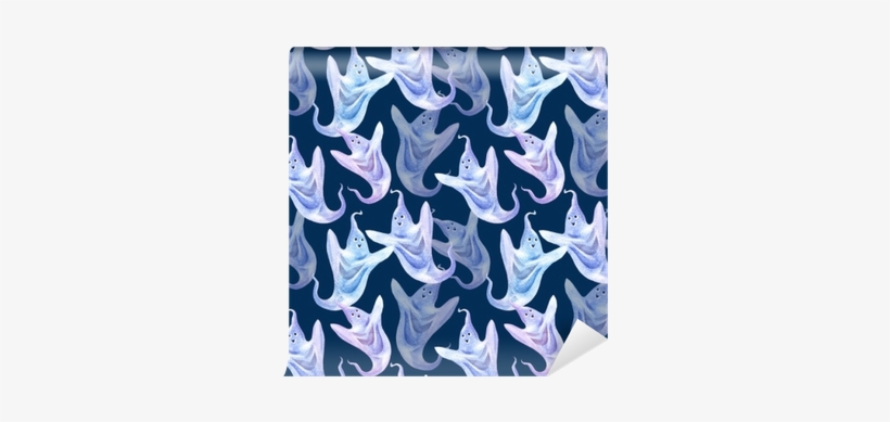 Ghosts Seamless Pattern - Watercolor Painting, transparent png #1675667