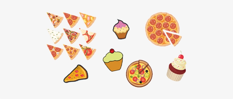 New Group Pizza And Cupcakes - Pizza And Cupcakes Clipart, transparent png #1676633
