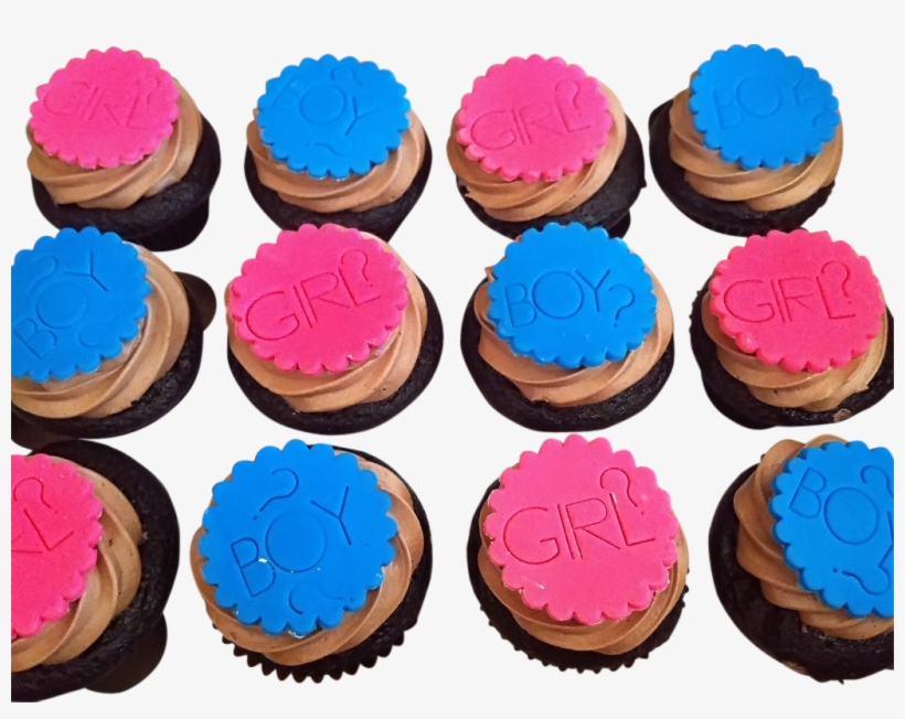 Boy Girl Cupcakes - Gender Reveal Party Ideas, transparent png #1676660