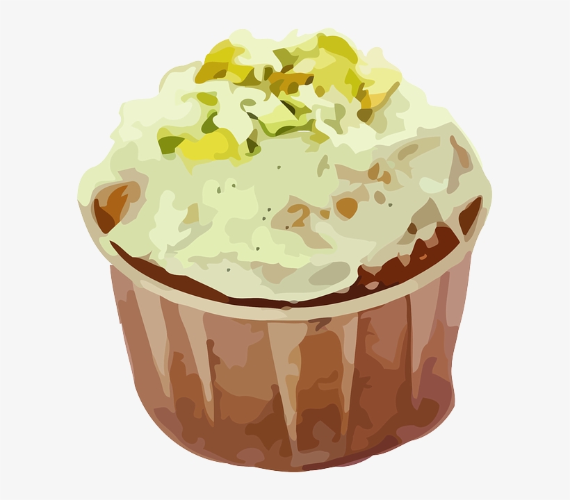 Kitchen, Food, Cake, Muffin, Sweet, Colour - Bolo De Pote Vetor, transparent png #1676774