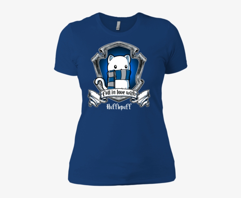 Hufflepuff Cat Nl3900 Next Level Ladies' Boyfriend - Shirt, transparent png #1676956