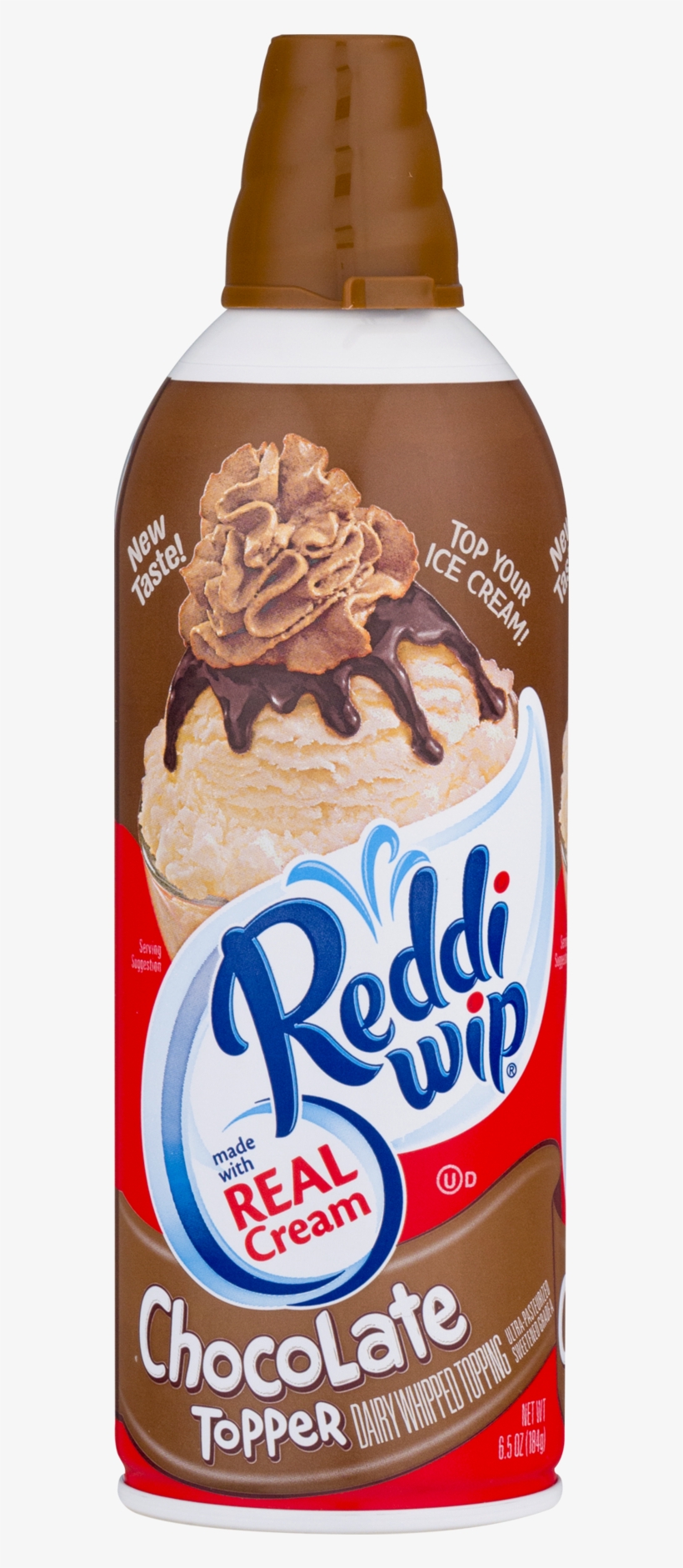 Wip Chocolate Whipped Cream - Reddi Whip Fat Free Whipped Topping 6.5 Ounce 12 Per, transparent png #1677219