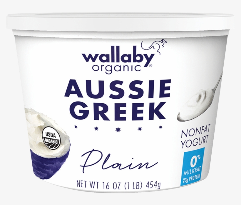 Plain Organic Greek Nonfat Yogurt 16oz - Wallaby Greek Yogurt Vanilla Bean, transparent png #1677291