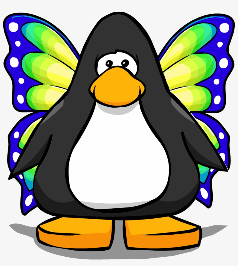 Green Butterfly Wings On A Player Card - Club Penguin, transparent png #1677379