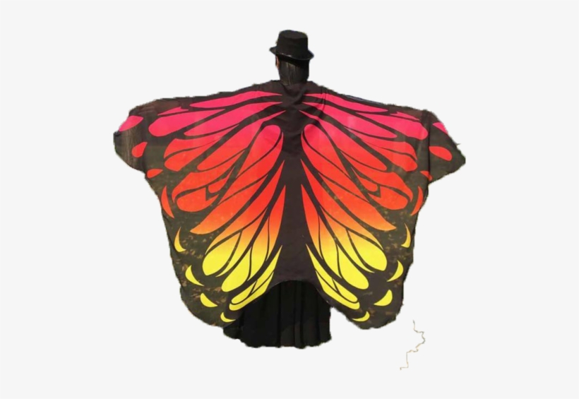 Sunset Butterfly Wings - Cheap Scarves Gradient Color Chiffon Erfly Wing Scarf, transparent png #1677628