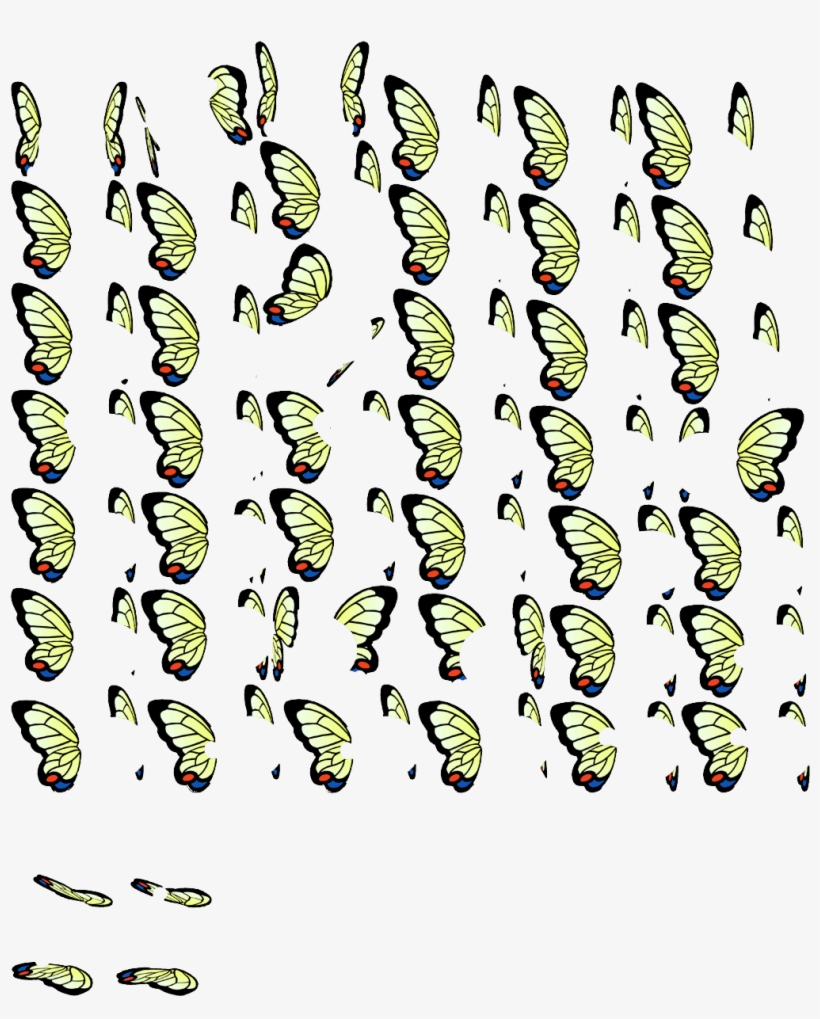 Click For Full Sized Image Butterfly Wings - Pixel Wings Sprite Sheet, transparent png #1677695