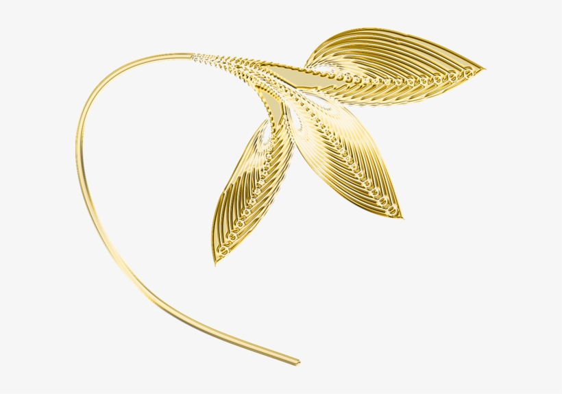 Decorative Line Gold Clipart Png - Gold Leaves Png, transparent png #1678435