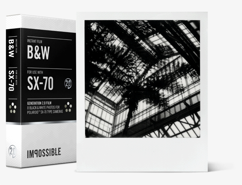 Impossible B&w Film For Polaroid Sx 70 Cameras, Camera - Polaroid Sx 70 Black And White, transparent png #1680190