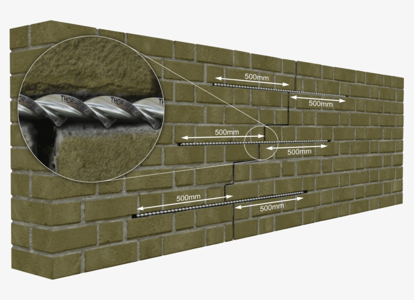Specification For Brick Stitching - Reinforcing A Cracked Wall, transparent png #1680785