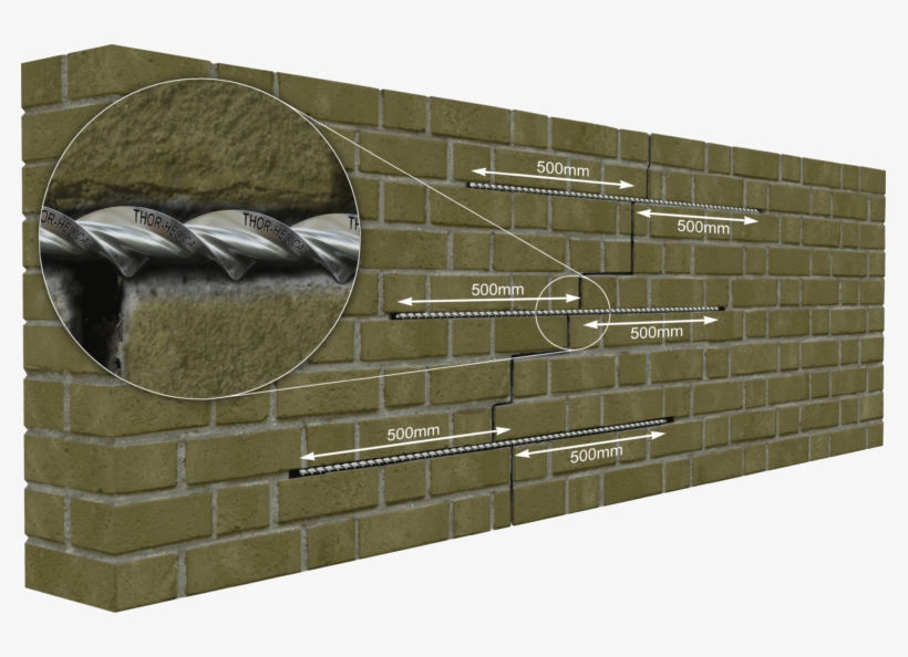 Specification For Brick Stitching - Reinforcing A Cracked Wall, transparent png #1680785