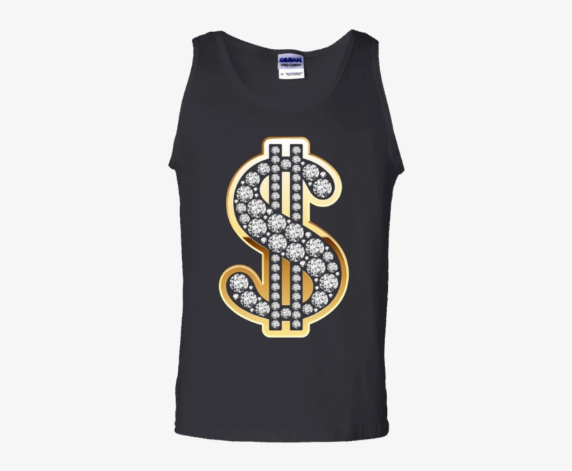 Dollar Sign Gold Diamond $ Bling T-shirt - Dollar Sign, transparent png #1681018