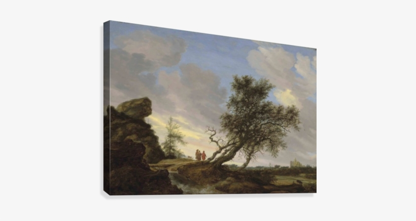 An Extensive Landscape With The Road To Emmaus Canvas - Salomon Van Ruysdael, transparent png #1681052