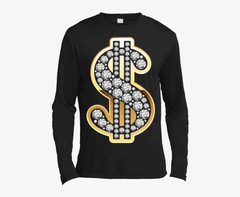 Dollar Sign Gold Diamond $ Bling T-shirt - 2 Genders T Shirt, transparent png #1681282
