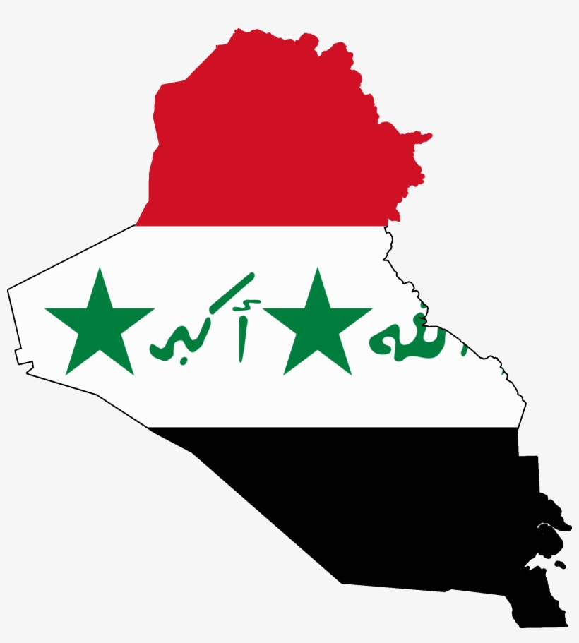 Flag Map Of Iraq & Occupied Kuwait - Iraq Flag Map Png, transparent png #1682082