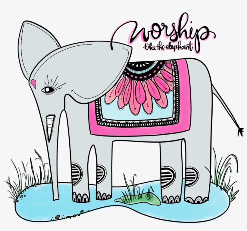 I Want To Worship Like The Elephant Leading Others - Drawing, transparent png #1683442
