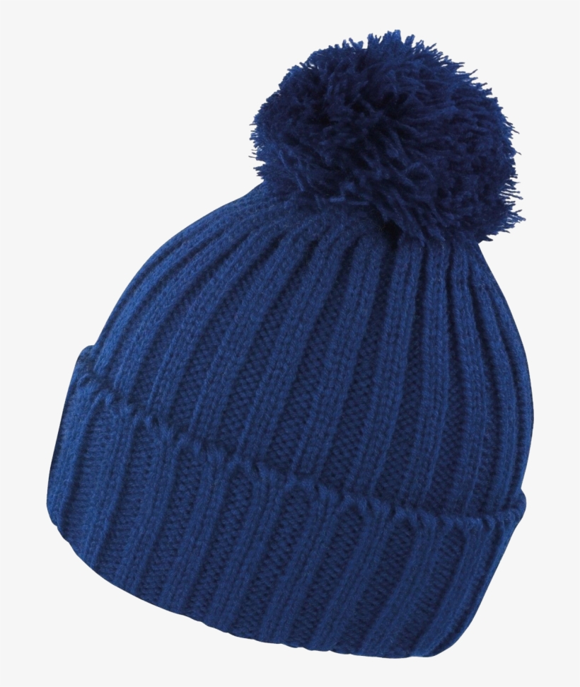 Cable Knit Woolly Bobble - Blue Winter Hat Png, transparent png #1683726