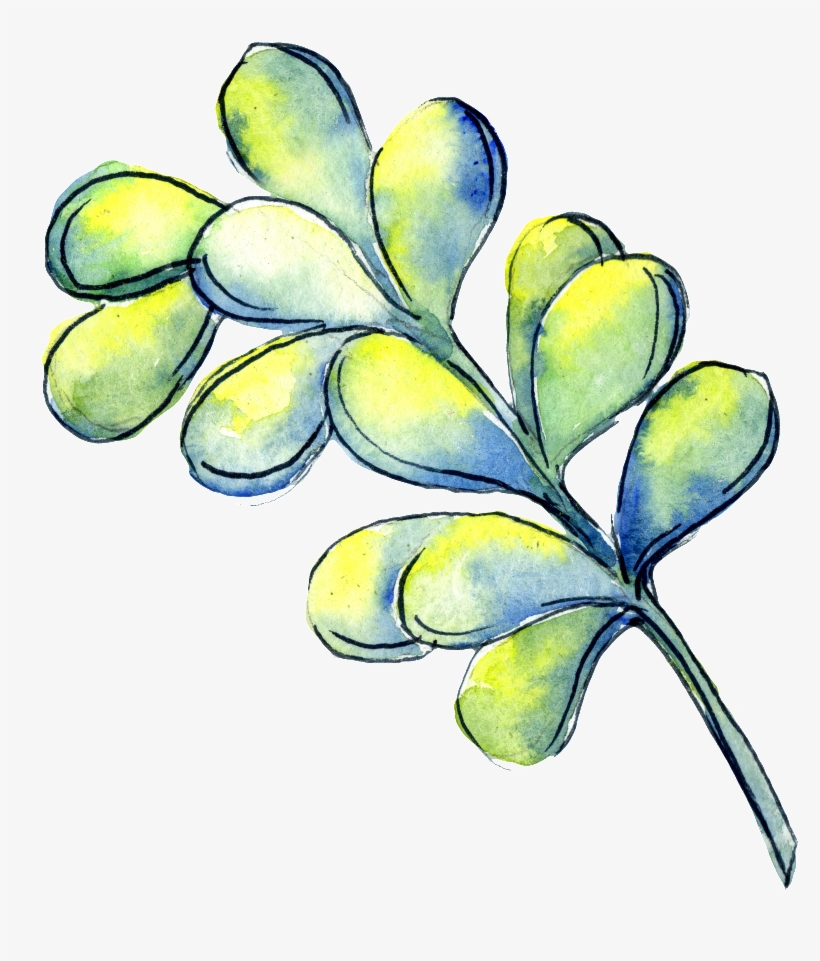 Hand Painted A Glowing Leaf Png Transparent - Watercolor Painting, transparent png #1683932