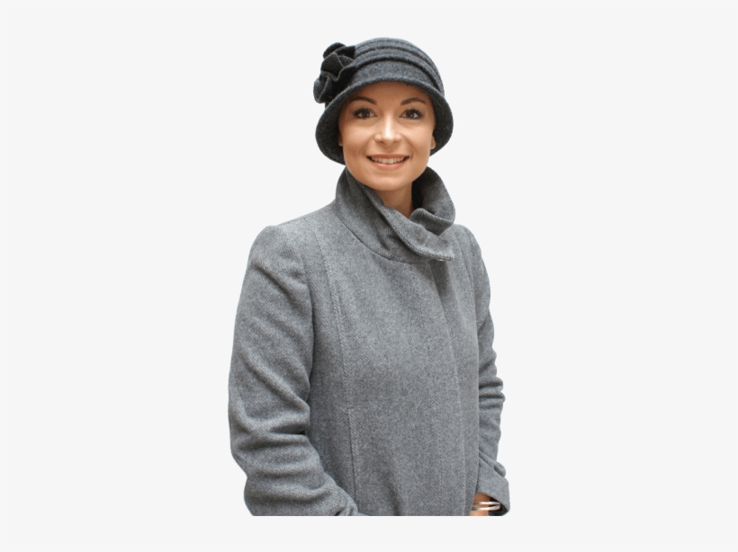 Grey Winter Chemo Hat With Brim - Hat, transparent png #1684450