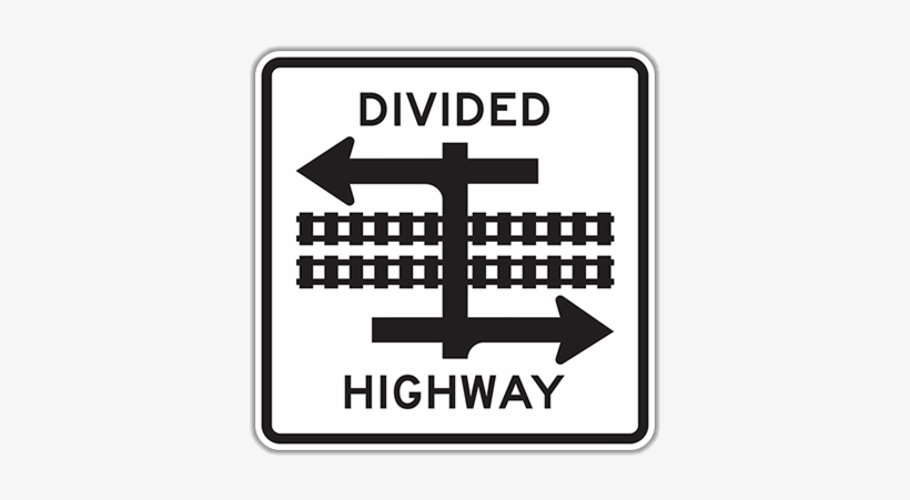 R15-7 Light Rail Divided Highway Symbol - Highway Signs, transparent png #1684630