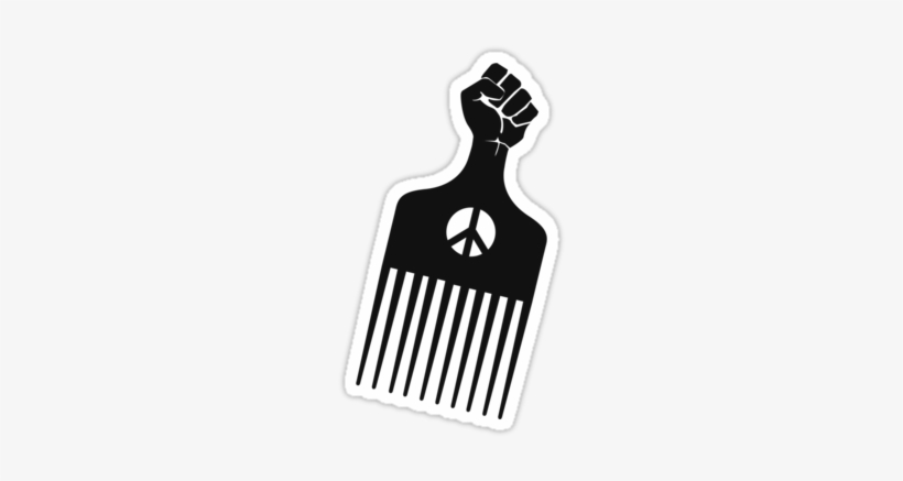 The Black Fist Afro Comb By Hypetees - Hair Pick Tattoo, transparent png #1685697