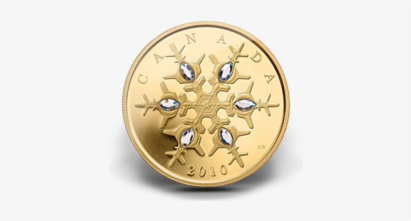 2010 Gold 300 Dollar Coin - Crystal Snowflake, transparent png #1685772